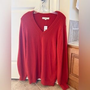 LOFT Burnt/Dark Orange Tunic Sweater